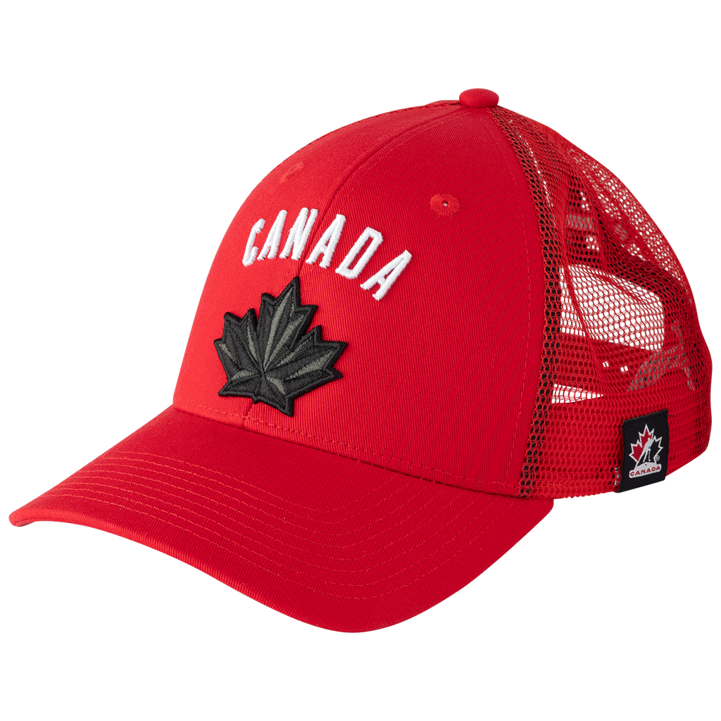 Hockey Canada IIHF Bauer Men Red Trucker Snapback product image 1, provided for visual reference and product detail review