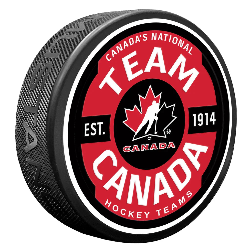 Hockey Canada IIHF Gear Design Textured Hockey Puck product image 1, provided for visual reference and product detail review