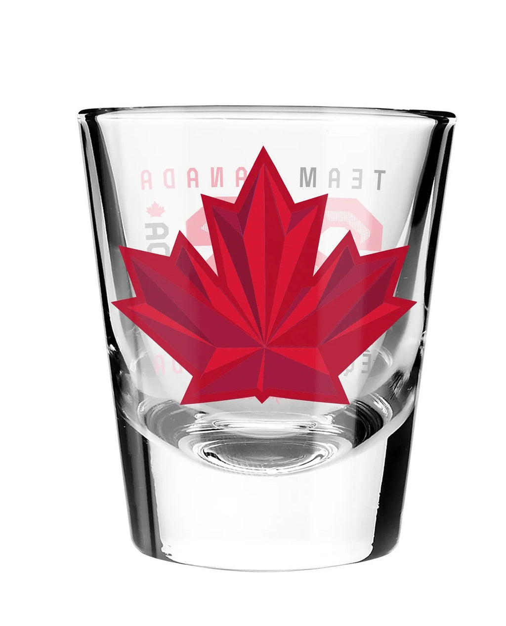 Hockey Canada IIHF Inglasco 2026 Winter Olympics 2oz Round Shot Glass product image 1, provided for visual reference and