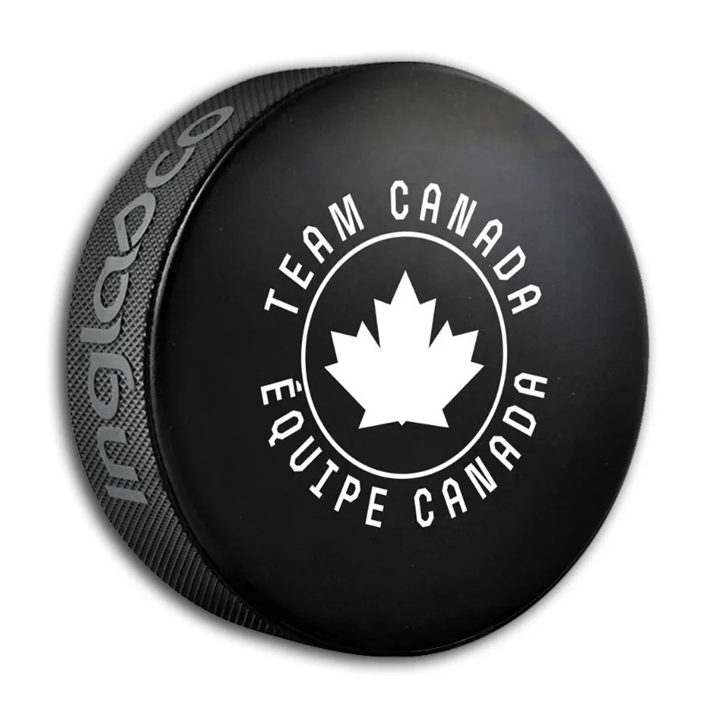 Hockey Canada IIHF Inglasco 2026 Winter Olympics Home Uniform Hockey Puck product image 2, provided for visual reference and