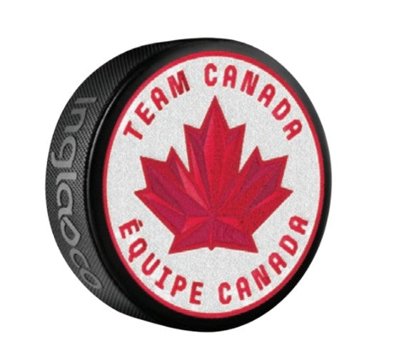 Hockey Canada IIHF Inglasco 2026 Winter Olympics Embroidered Patch Insert Souvenir Hockey Puck product image 1, provided for