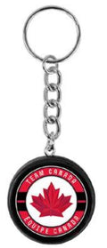 Hockey Canada IIHF Inglasco 2026 Winter Olympics Mini Hockey Puck Keychain product image 1, provided for visual reference
