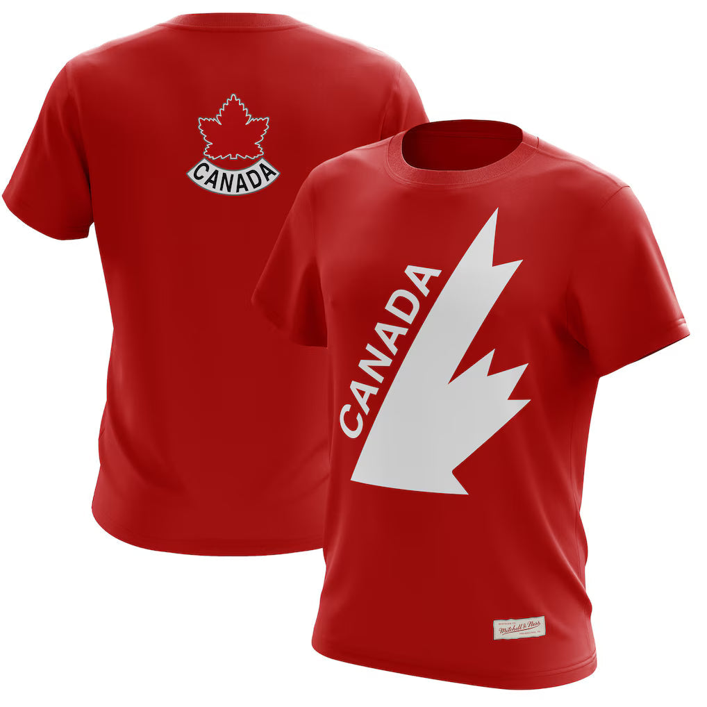 Hockey Canada IIHF Mitchell & Ness Men Red T-Shirt product image 3, provided for visual reference and product detail review