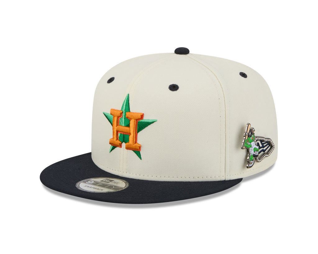 Houston Astros MLB New Era Men Cream/Navy 9Fifty Mascot Pin Snapback product image 1, provided for visual reference and