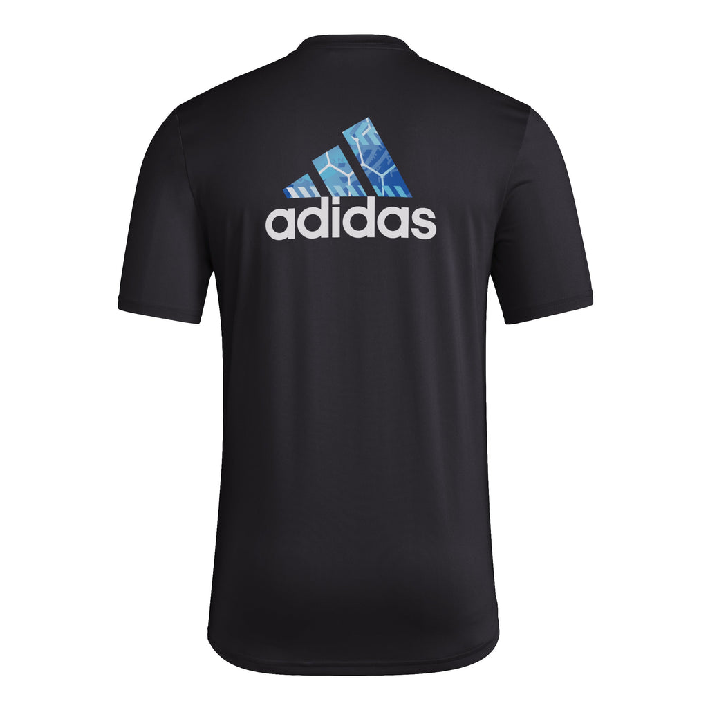 CF Montreal MLS Adidas Men Black Pre-Game T-Shirt product image 2, provided for visual reference and product detail review