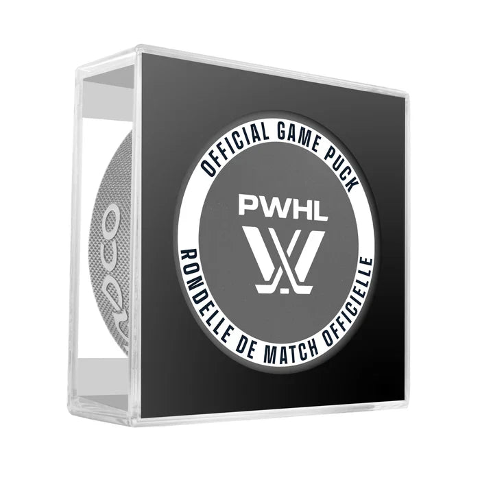 Montreal Victoire PWHL Inglasco 2025-2026 Officially Licensed Game Hockey Puck product image 2, provided for visual