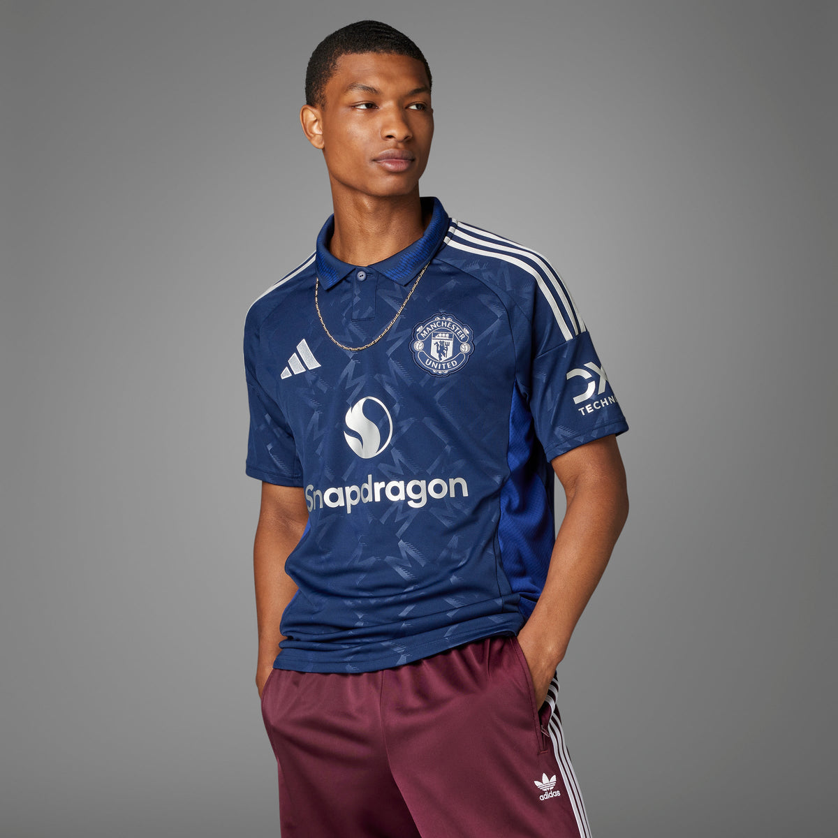 Manchester United FC EPL Adidas Men Blue 2024/25 Away Replica Jersey product image 9, provided for visual reference and