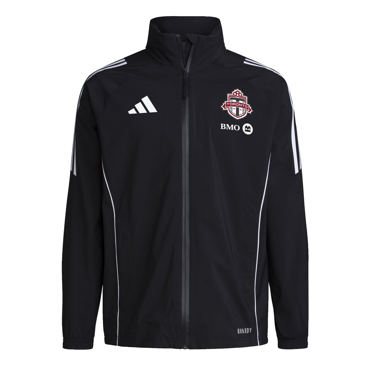 Toronto FC MLS Adidas Men Black Tiro 24 Rain Jacket product image 1, provided for visual reference and product detail review