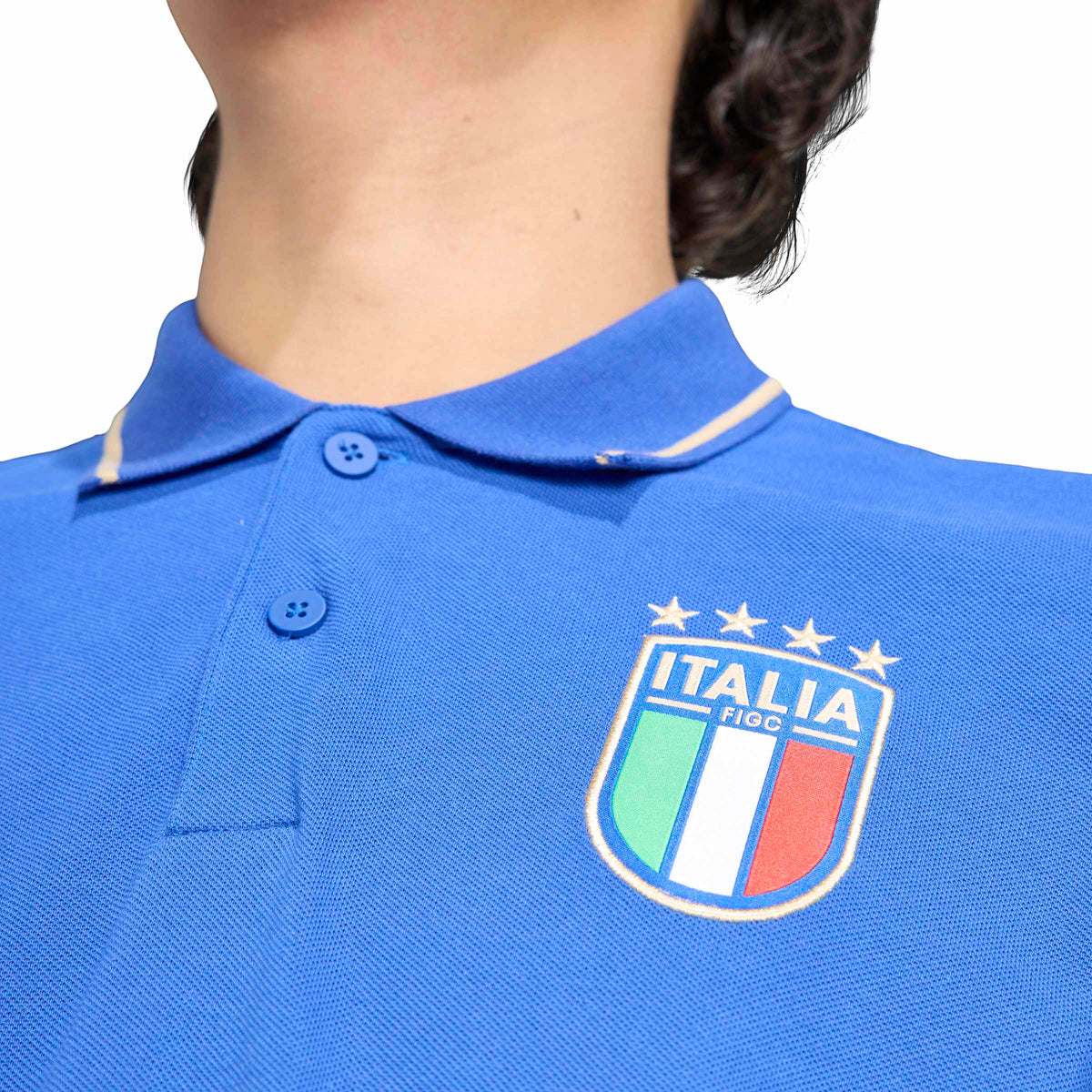 Italy National Team FIFA Adidas Men Blue DNA Polo T-Shirt product image 5, provided for visual reference and product detail