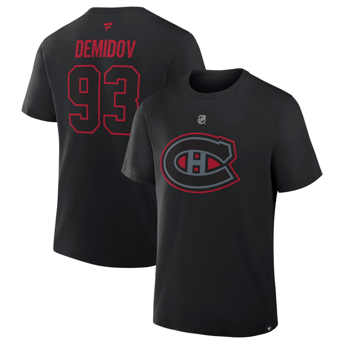 Ivan Demidov Montreal Canadiens NHL Fanatics Branded Men Black Authentic T-Shirt product image 2, provided for visual
