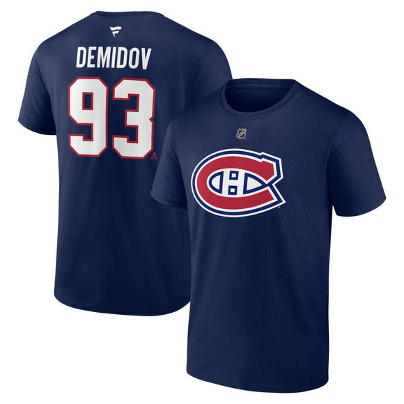 Ivan Demidov Montreal Canadiens NHL Fanatics Branded Men Navy Authentic T-Shirt product image 3, provided for visual