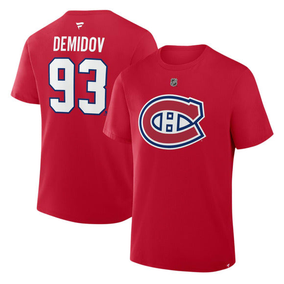Ivan Demidov Montreal Canadiens NHL Fanatics Branded Men Red Authentic T-Shirt product image 3, provided for visual