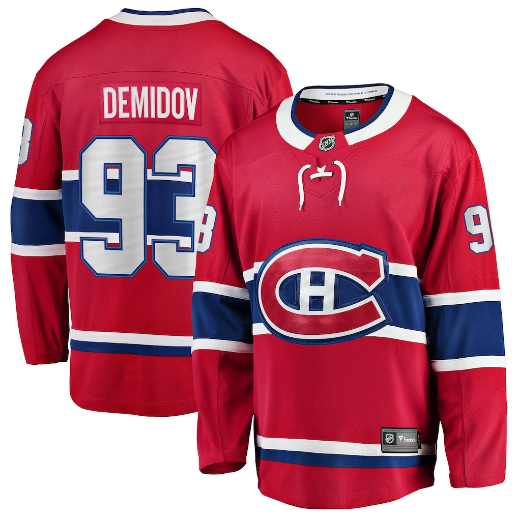 Ivan Demidov Montreal Canadiens NHL Fanatics Branded Men Red Breakaway Jersey product image 3, provided for visual reference