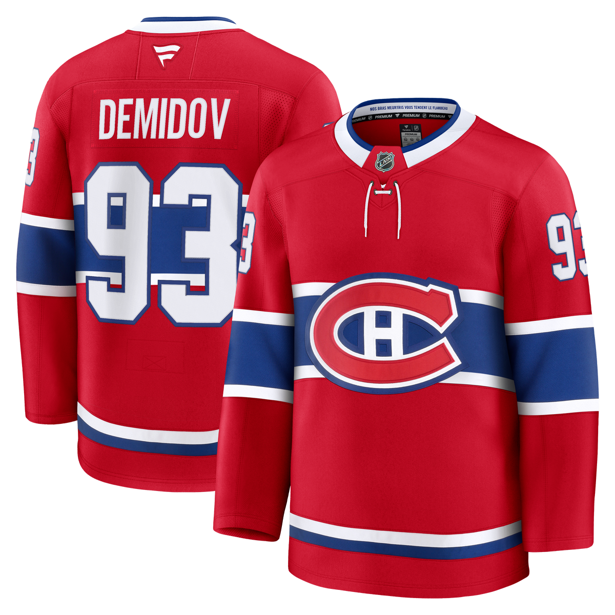 Ivan Demidov Montreal Canadiens NHL Fanatics Branded Men Red Pro-Stitched Premium Jersey product image 3, provided for