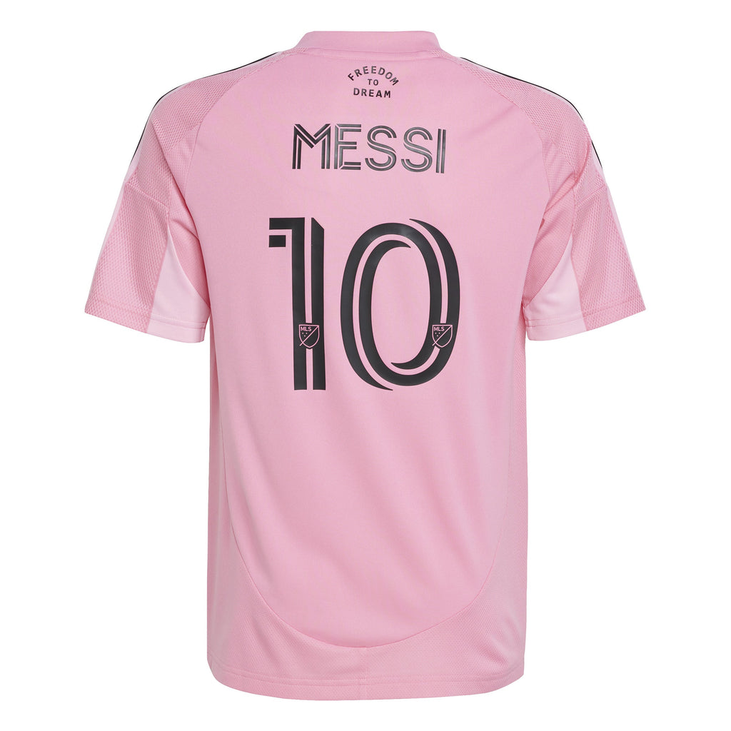 Lionel Messi Inter Miami FC MLS Adidas Youth Pink 2025 Replica Jersey product image 1, provided for visual reference and