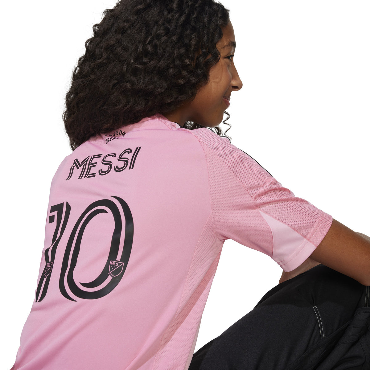 Lionel Messi Inter Miami FC MLS Adidas Youth Pink 2025 Replica Jersey product image 9, provided for visual reference and