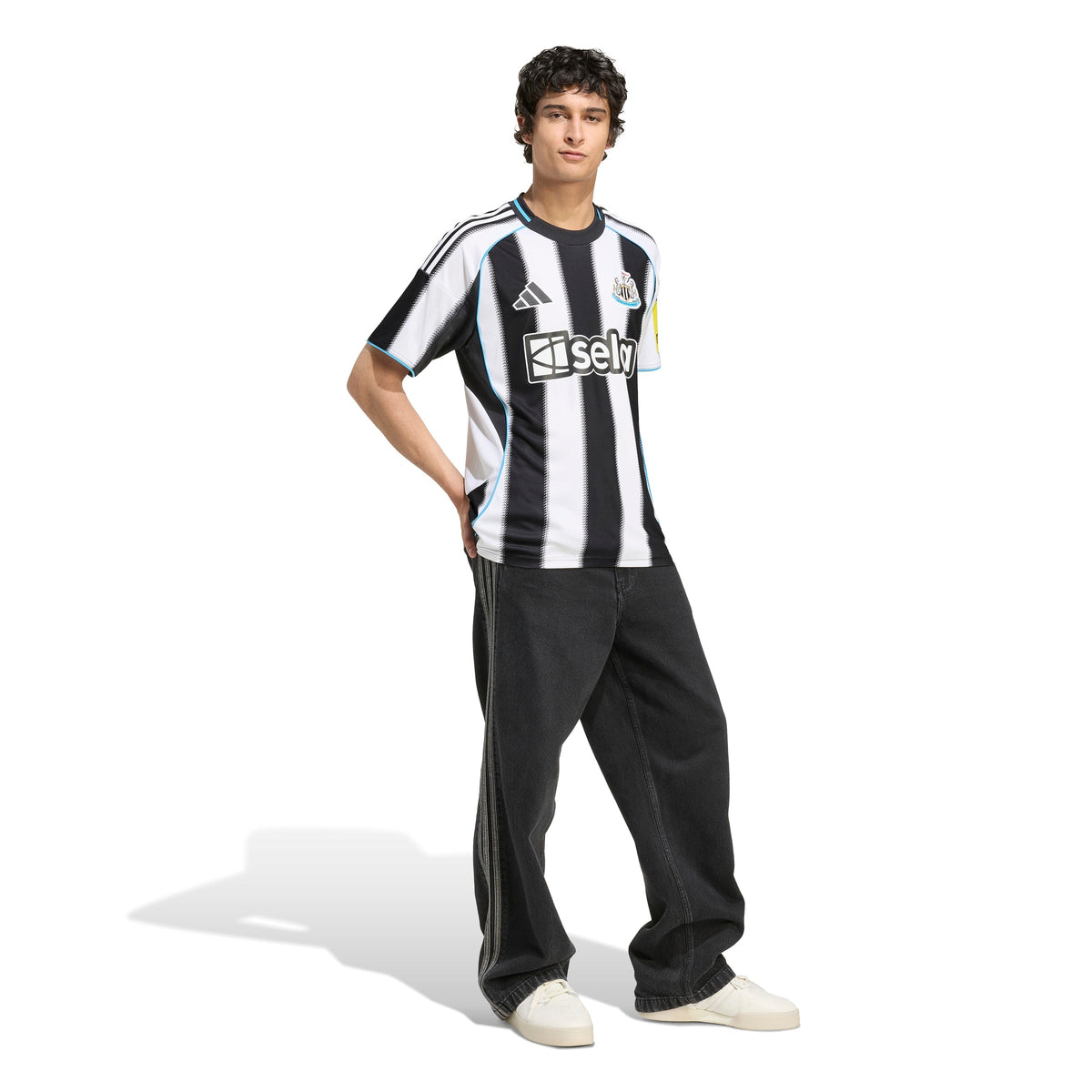 Newcastle United FC EPL Adidas Men White 2025/26 Home Replica Jersey product image 4, provided for visual reference and