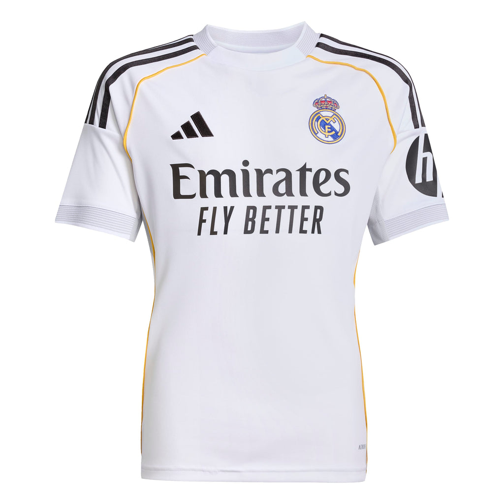 Real Madrid La Liga Adidas Youth White 2025/26 Replica Home Jersey product image 1, provided for visual reference and