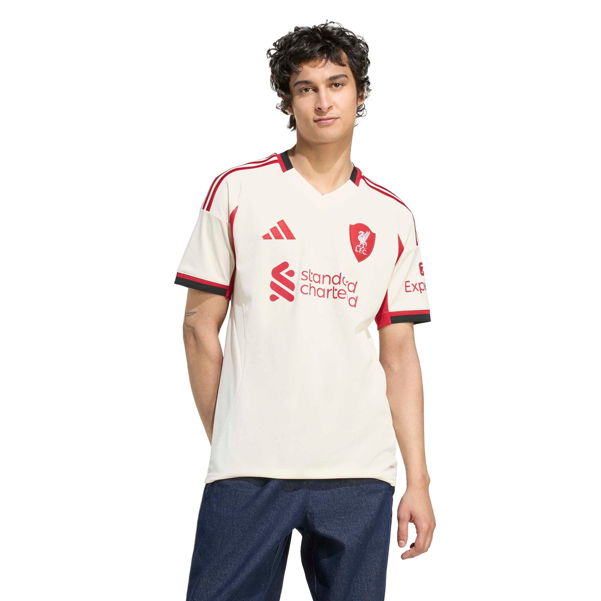 Liverpool FC EPL Adidas Men Beige 2025/26 Away Replica Jersey product image 3, provided for visual reference and product