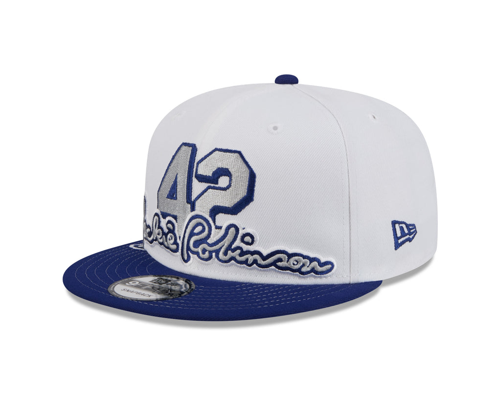 Jackie Robinson Brooklyn Dodgers MLB New Era Men White/Navy 9Fifty Signature Snapback product image 4, provided for visual
