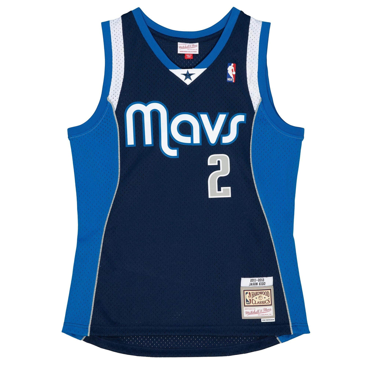 Jason Kidd Dallas Mavericks NBA Mitchell & Ness Men Navy 2011-12 Hardwood Classics Swingman Jersey product image 2, provided
