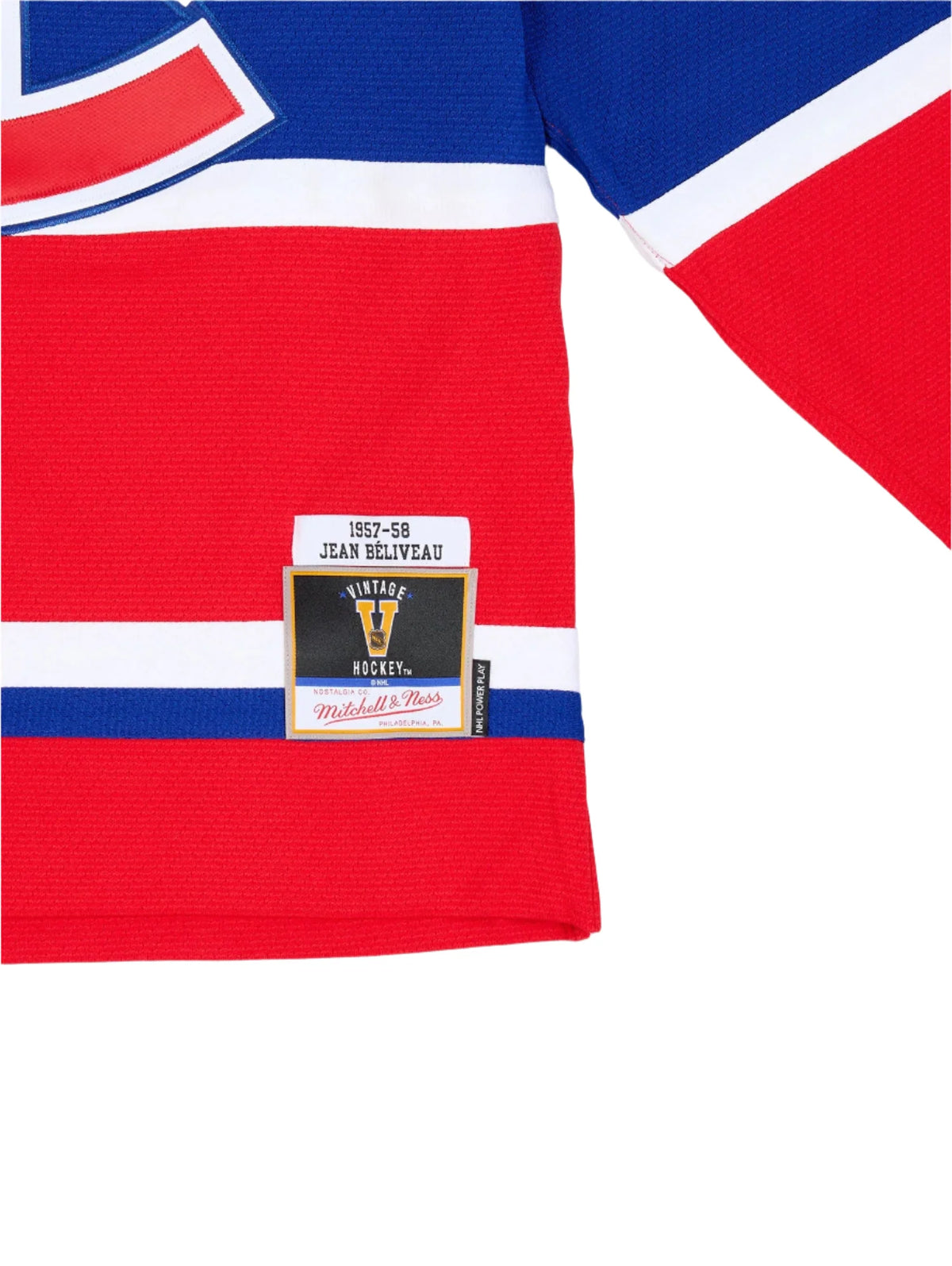Jean Beliveau Montreal Canadiens NHL Mitchell & Ness Men Red 1957 Power Play Authentic Jersey product image 3, provided for