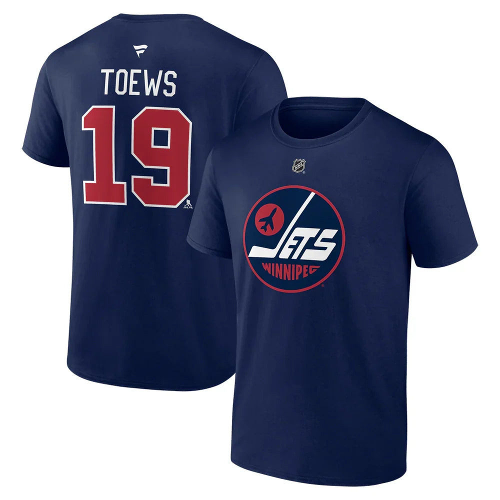 Jonathan Toews Winnipeg Jets NHL Fanatics Branded Men Navy Alternate Authentic T-Shirt product image 3, provided for visual