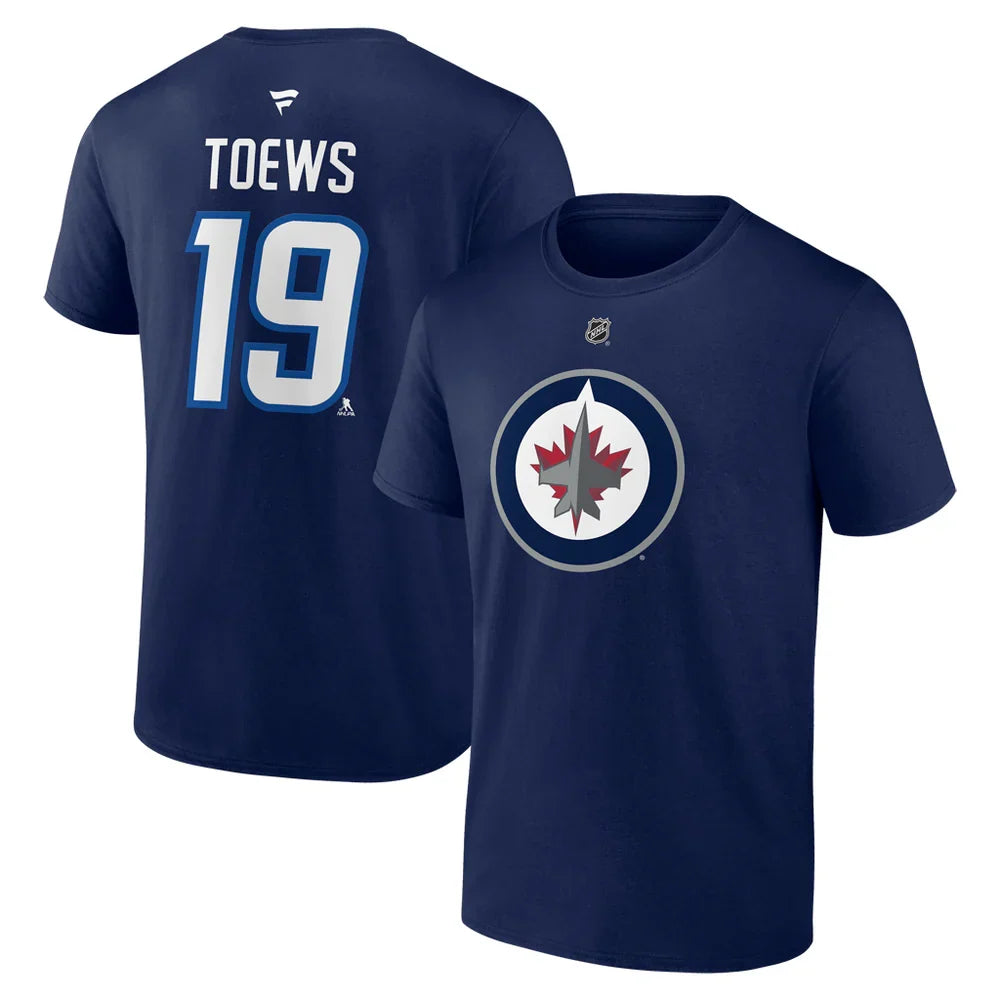 Jonathan Toews Winnipeg Jets NHL Fanatics Branded Men Navy Authentic T-Shirt product image 3, provided for visual reference