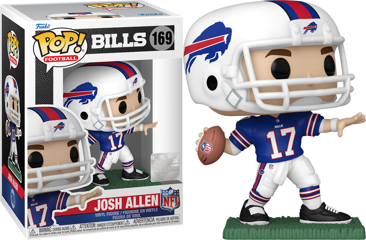 Josh Allen Buffalo Bills NFL Funko Home Uniform POP Player Vinyl Figure #169 product image 1, provided for visual reference