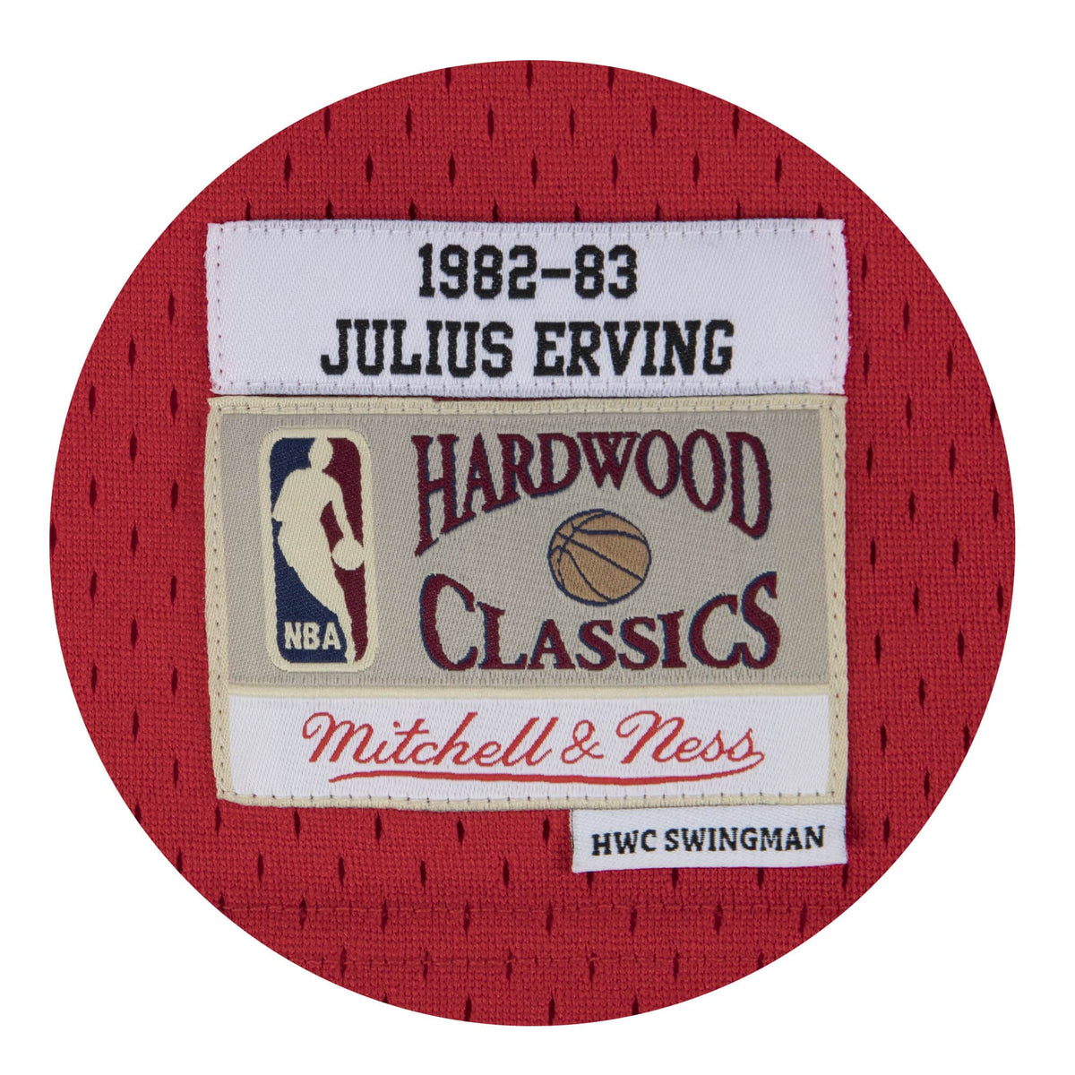 Julius Erving Philadelphia 76ers NBA Mitchell & Ness Men Scarlet 1982-83 Hardwood Classics Swingman Jersey product image 3,