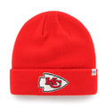 Kansas City Chiefs NFL 47 Brand Men Red Raised Cuff Knit Hat product image 1, provided for visual reference and product