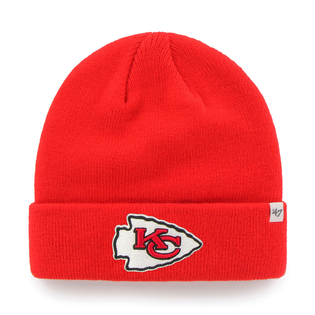 Kansas City Chiefs NFL 47 Brand Men Red Raised Cuff Knit Hat product image 1, provided for visual reference and product