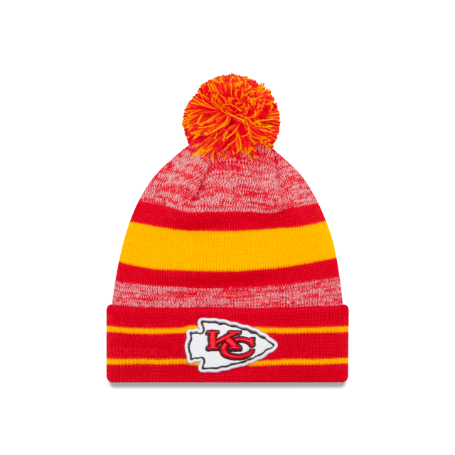 Kansas City Chiefs NFL New Era Men Red Cuff Pom Knit Hat product image 1, provided for visual reference and product detail