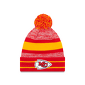 Kansas City Chiefs NFL New Era Men Red Cuff Pom Knit Hat product image 1, provided for visual reference and product detail