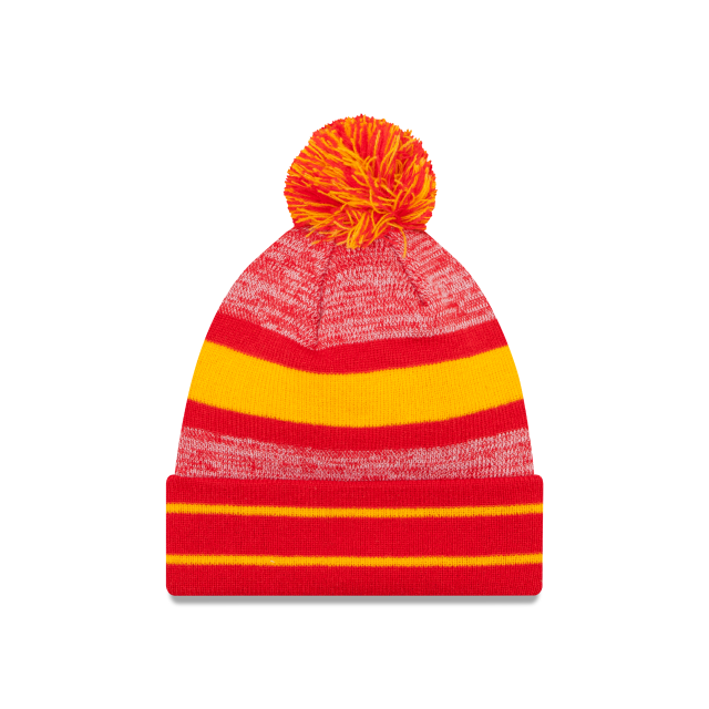 Kansas City Chiefs NFL New Era Men Red Cuff Pom Knit Hat product image 2, provided for visual reference and product detail