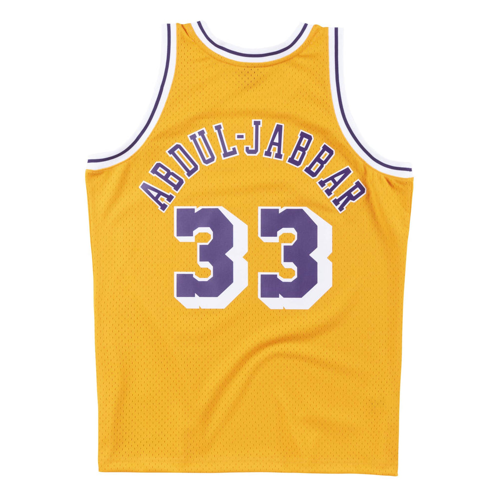 Kareem Abdul-Jabbar Los Angeles Lakers NBA Mitchell & Ness Men Gold 1984-85 Hardwood Classics Swingman Jersey product image