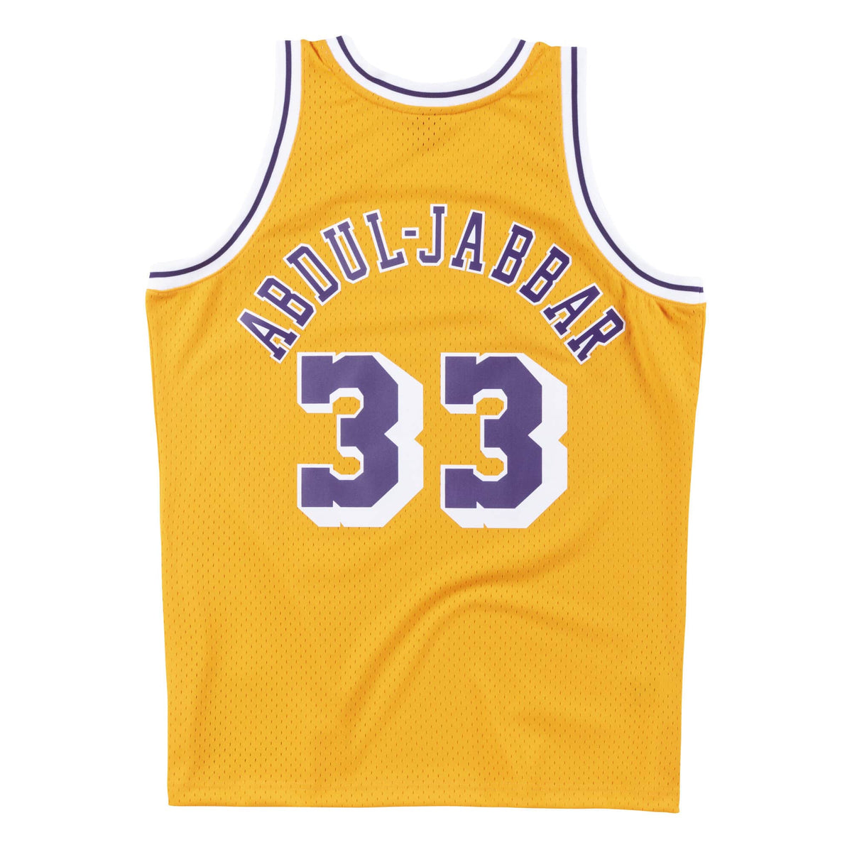Kareem Abdul-Jabbar Los Angeles Lakers NBA Mitchell & Ness Men Gold 1984-85 Hardwood Classics Swingman Jersey product image