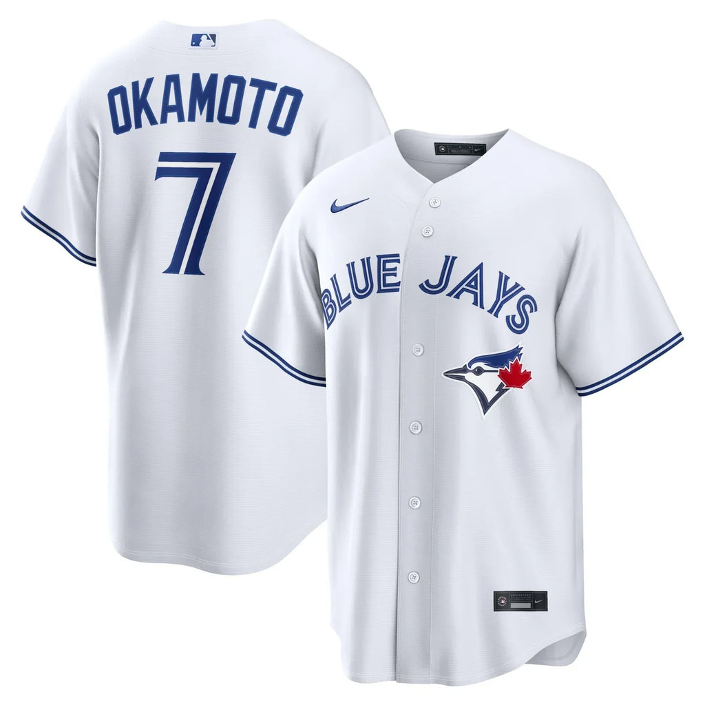 Kazuma Okamoto Toronto Blue Jays MLB Nike Men White Home Replica Jersey product image 3, provided for visual reference and