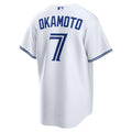 Kazuma Okamoto Toronto Blue Jays MLB Nike Men White Home Replica Jersey product image 1, provided for visual reference and