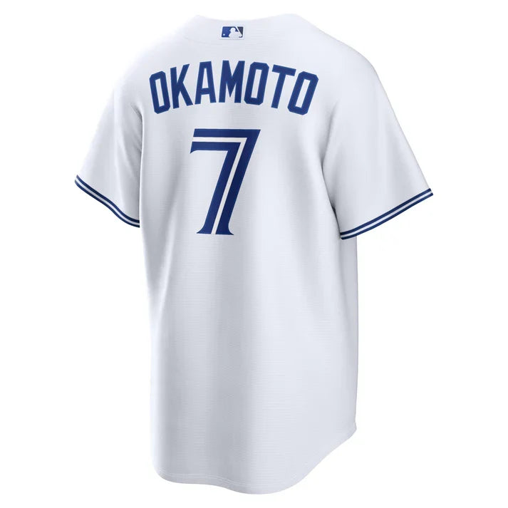 Kazuma Okamoto Toronto Blue Jays MLB Nike Men White Home Replica Jersey product image 1, provided for visual reference and
