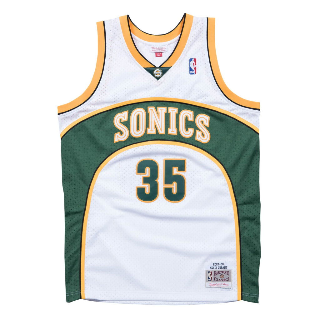 Kevin Durant Seattle Supersonics NBA Mitchell & Ness Men White 2007-08 Hardwood Classics Swingman Jersey product image 2,