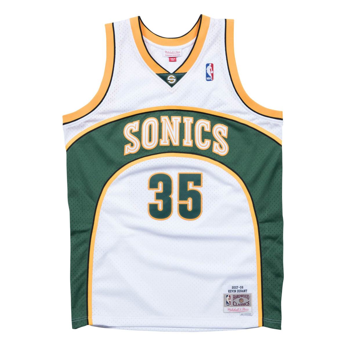 Kevin Durant Seattle Supersonics NBA Mitchell & Ness Men White 2007-08 Hardwood Classics Swingman Jersey product image 2,
