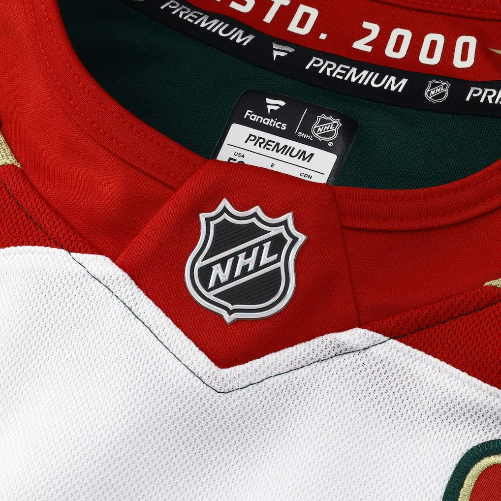 Brock Faber Minnesota Wild NHL Fanatics Branded Men White 25th Anniversary Premium Jersey product image 5, provided for