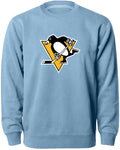 Pittsburgh Penguins NHL Bulletin Men Light Blue Twill Logo Express Crew Sweater product image 1, provided for visual