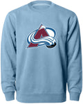 Colorado Avalanche NHL Bulletin Men Light Blue Twill Logo Express Crew Sweater product image 1, provided for visual
