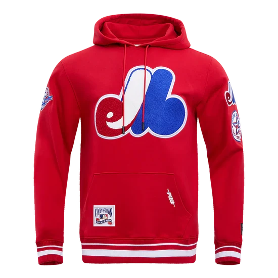 Montreal Expos MLB Pro Standard Men Red Cooperstown Retro Classic Pullover Hoodie product image 1, provided for visual