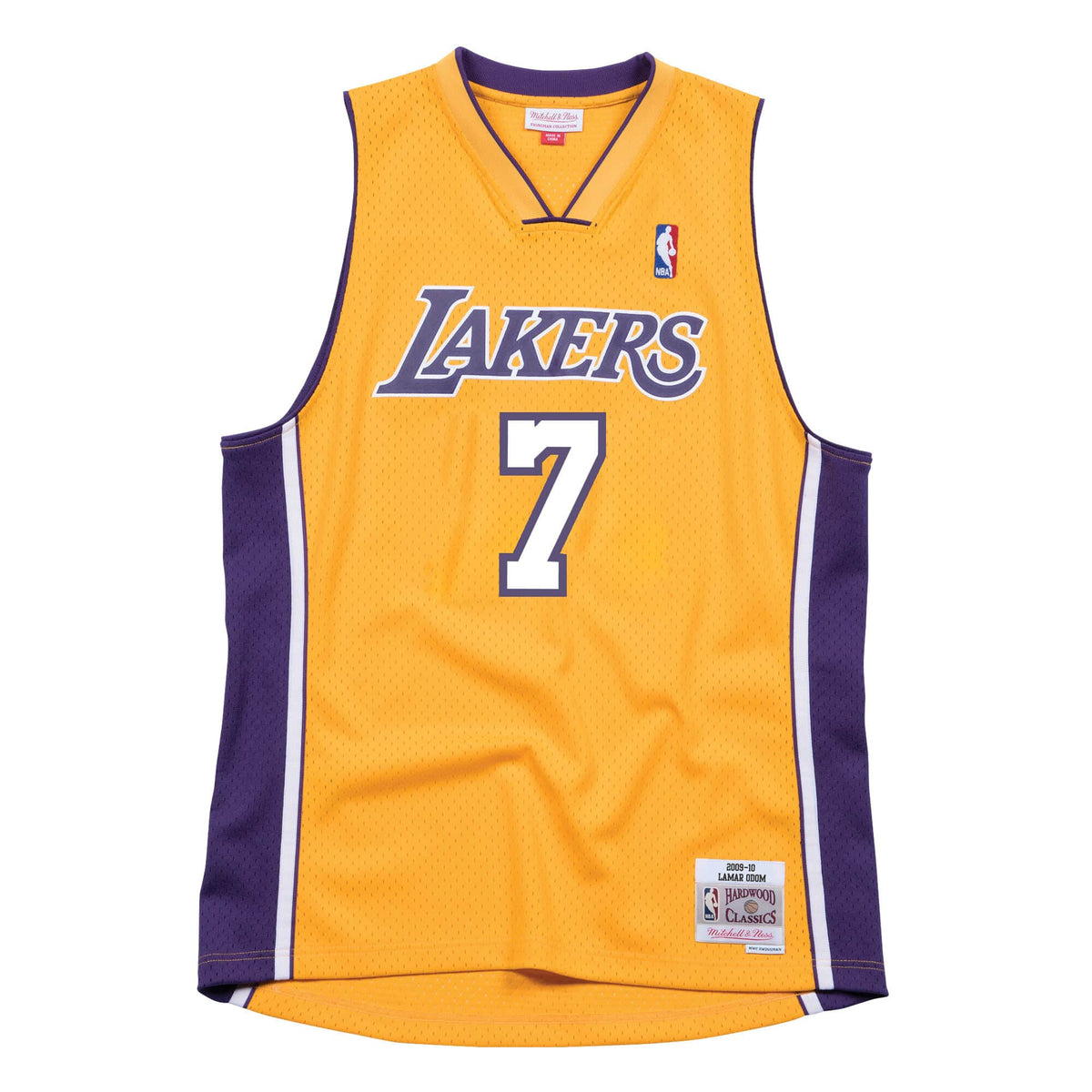 Lamar Odom Los Angeles Lakers NBA Mitchell & Ness Men Gold Hardwood Classics 2009-10 Hardwood Classics Swingman Jersey