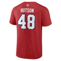 Lane Hutson Montreal Canadiens NHL Fanatics Branded Men Red Authentic T-Shirt product image 1, provided for visual reference