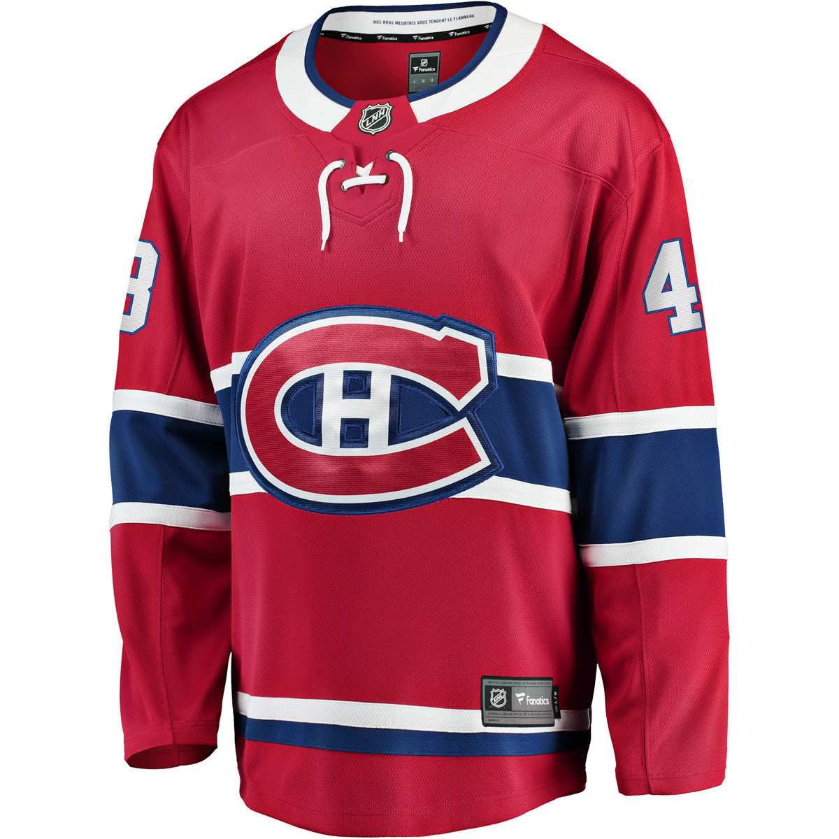 Lane Hutson Montreal Canadiens NHL Fanatics Branded Men Red Breakaway Pro-Stitched Jersey product image 2, provided for