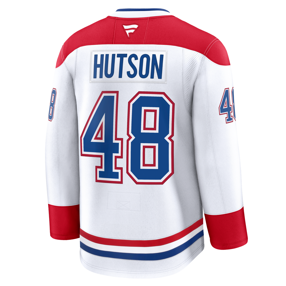 Lane Hutson Montreal Canadiens NHL Fanatics Branded Men White Pro-Stitched Premium Jersey product image 1, provided for